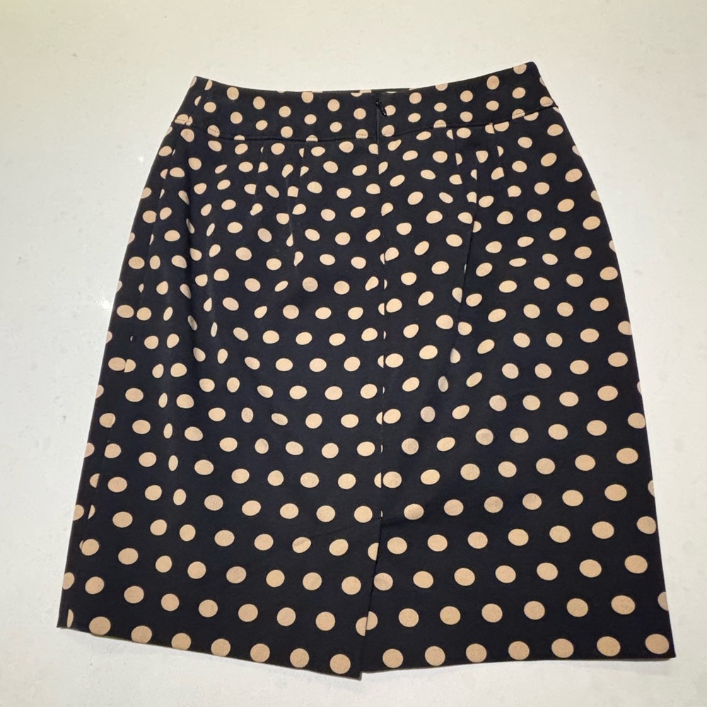 LOFT Black and Cream Knee-Length Pencil Skirt